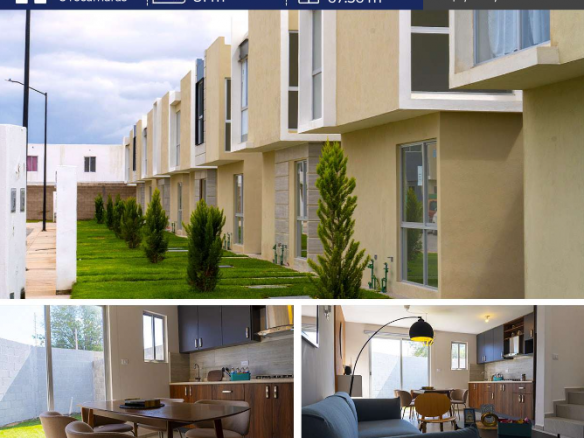 Fachada de casa dúplex en Moneet Residencial, Soledad con alberca y terraza