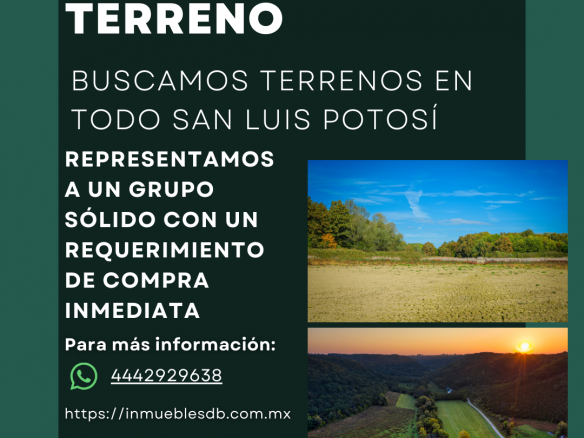 Buscamos terrenos comerciales para compra directa en avenidas de San Luis Potosí.