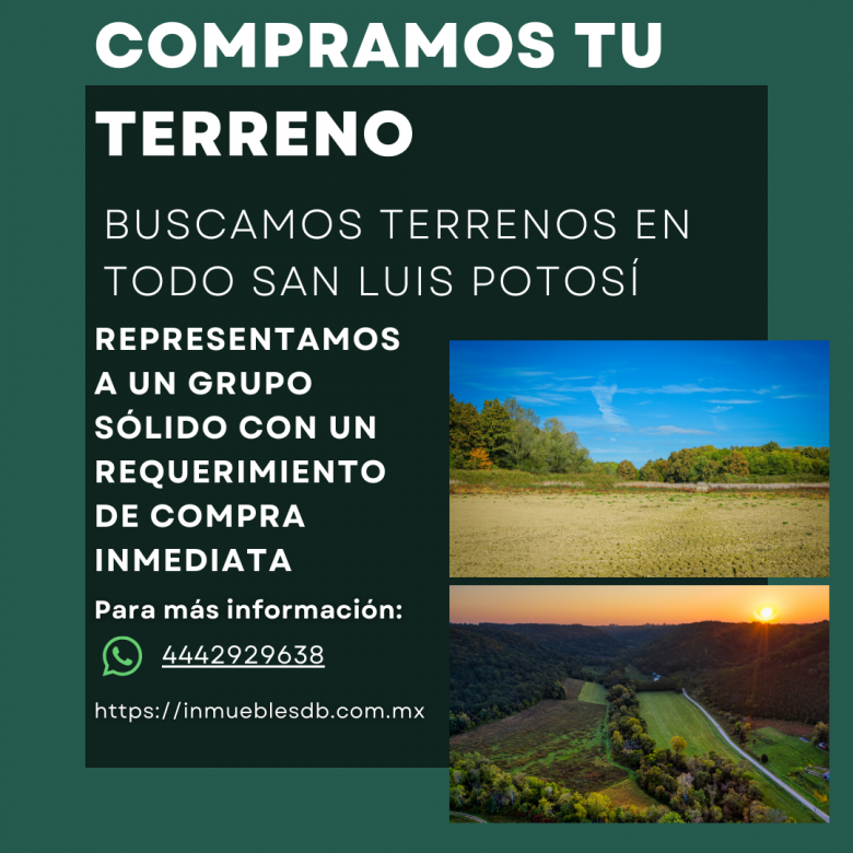 Buscamos terrenos comerciales para compra directa en avenidas de San Luis Potosí.
