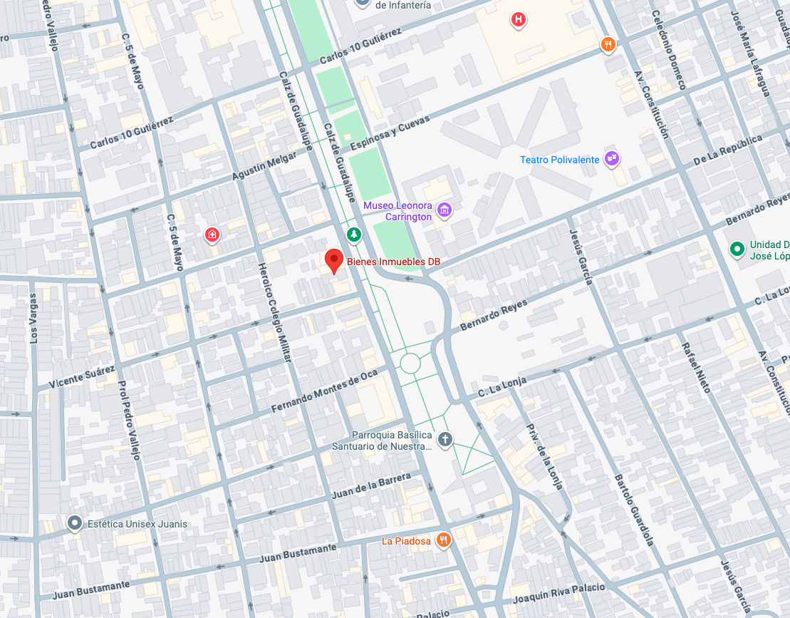 Ubicación de Bienes Inmuebles DB en San Luis Potosí - Calzada de Guadalupe