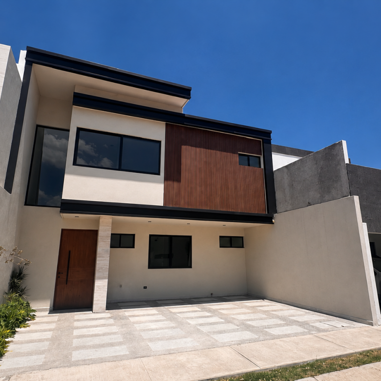 Casa en Venta en San Ángel V, San Luis Potosí, SLP - Fachada e interiores con pisos de mármol y acabados de lujo.