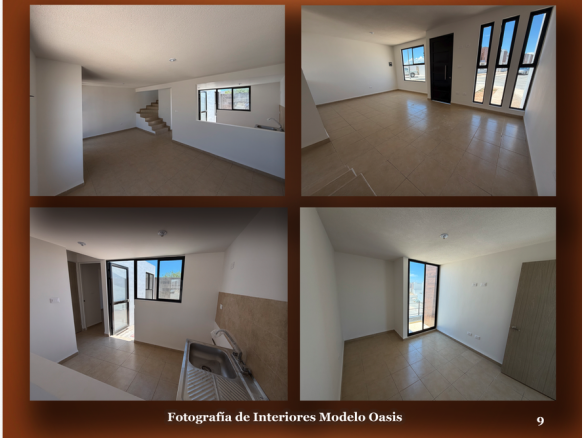 Casa nueva en Solea V, Villa de Pozos, SLP - Fachada principal y acabados.